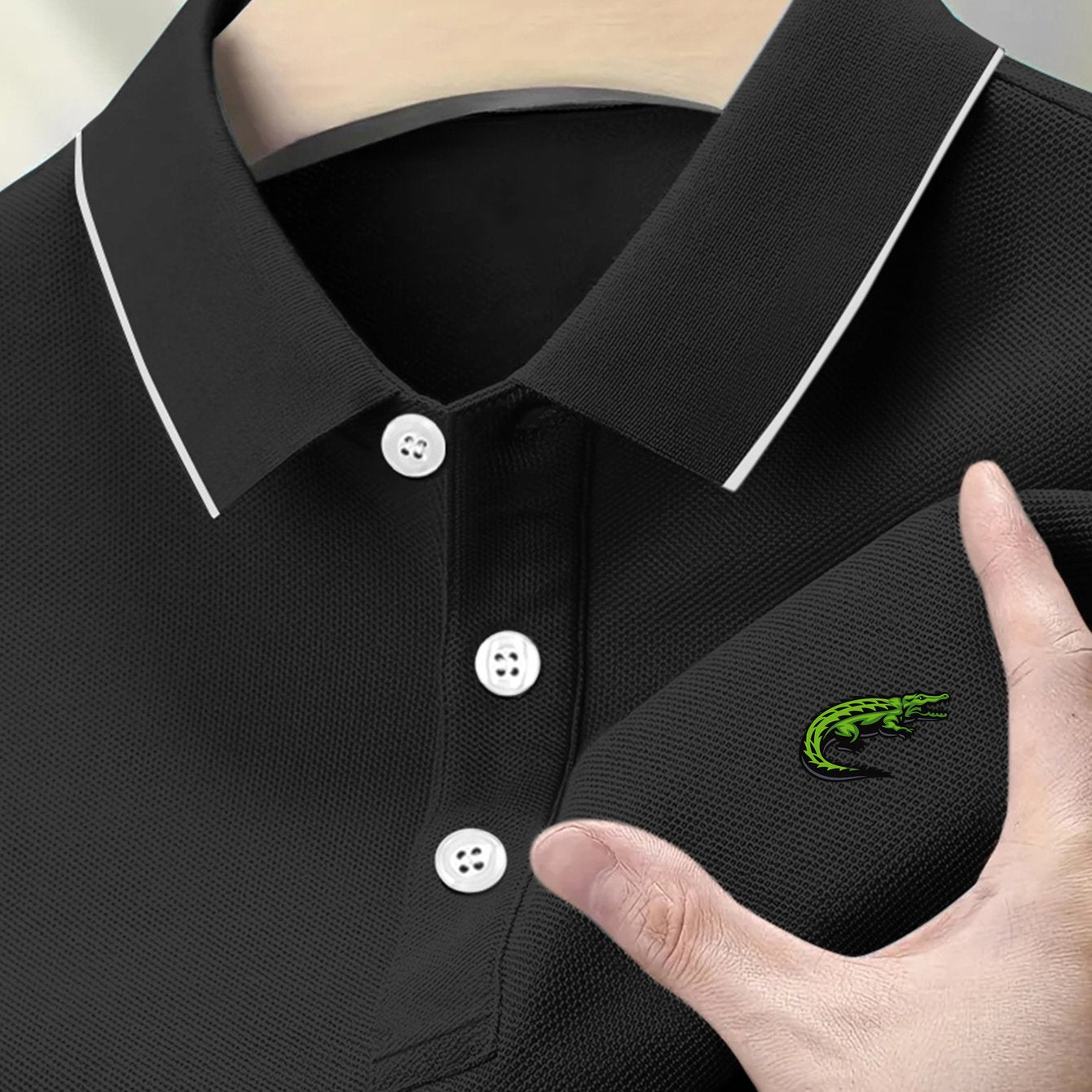 Men's Short Sleeve Print Golf Shirt for Business Casual and Tennis Training