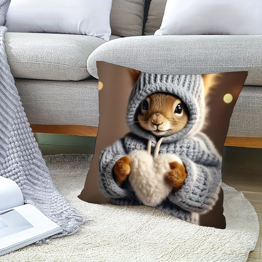 Милый наволочка с принтом белки для дома, автомобиля или праздничного декора (вкладыш для подушки не включен).