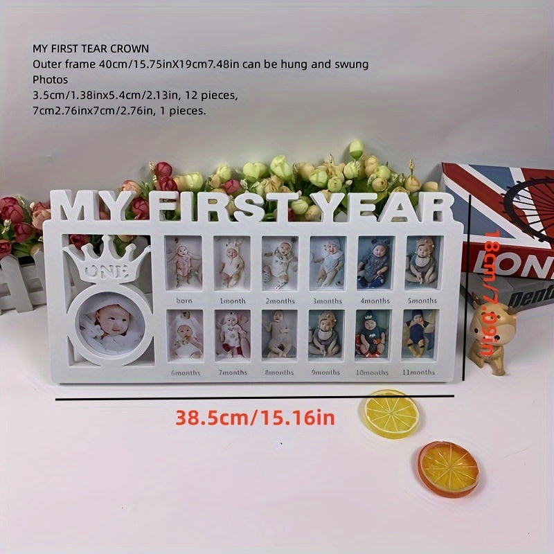 Children's 12-Month Growth Record Photo Frame Wall Hanging Memory Photo Album