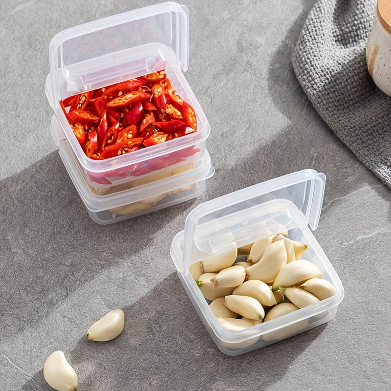 Polypropylene pishloq saqlash konteyneri, ochiladigan qopqog' bilan, qayta ishlatiladigan plastmassa tashkilotchisi