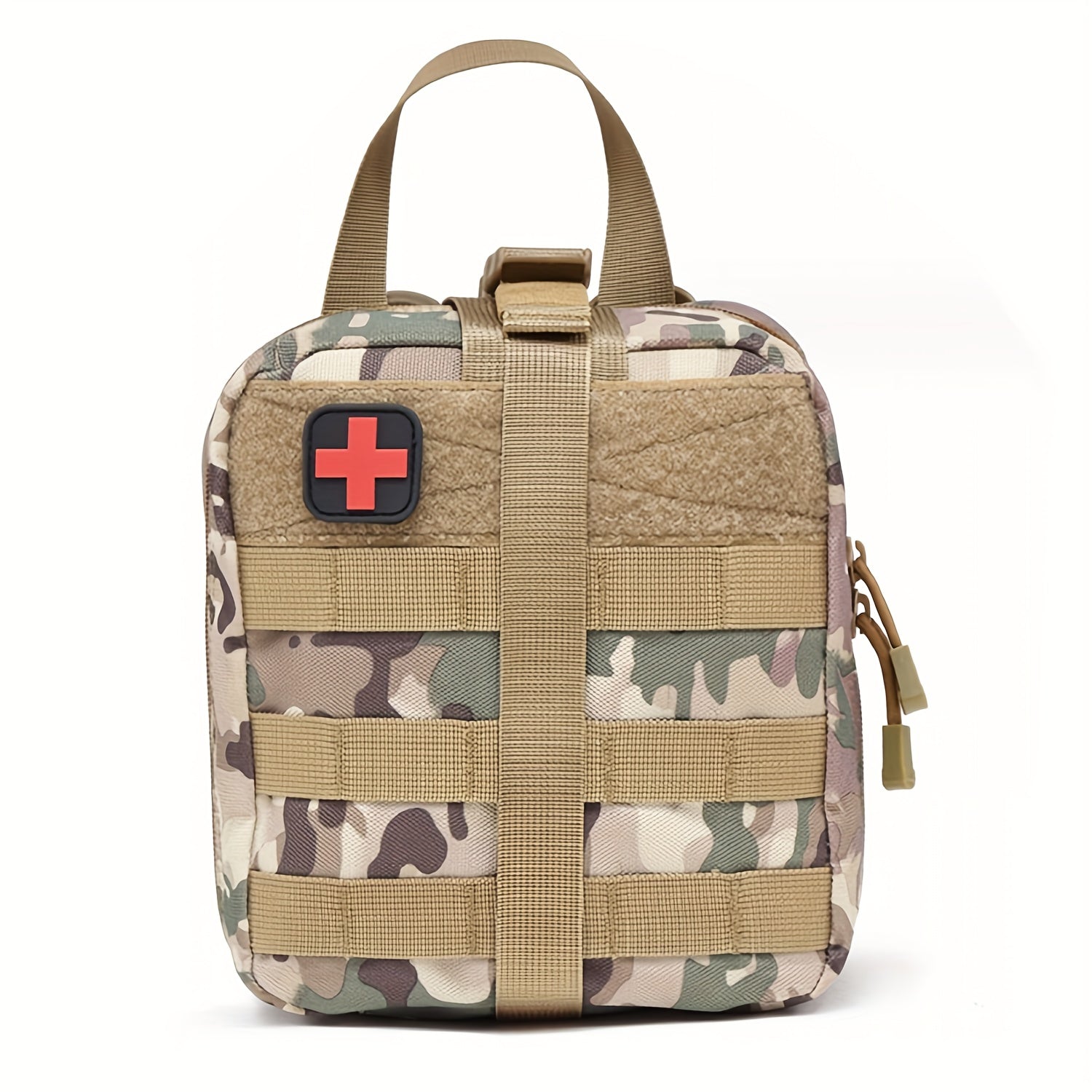 Tactical First Aid Kit with Quick-Release EMT Pouch MOLLE System Nylon Bag Green