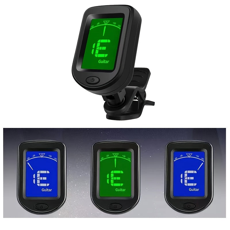 3-in-1 Gitar, Violin, Ukulele Tuner Batareya bilan ishlaydigan qora