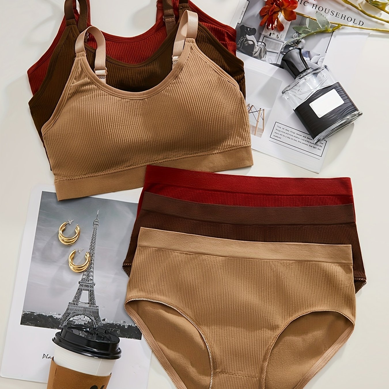 Trio-Colored Set of Clothing for Women with Multiple Styles