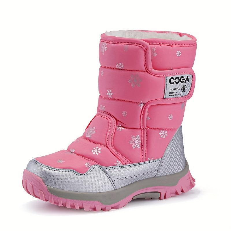High-Top Snow Boots for Boys Girls Toddler Winter Snowflake Design Casual Outdoor
