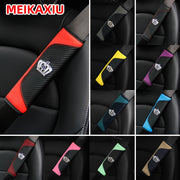 Universal Car Seat Belt Shoulder Pad Premium PU Leather Carbon Fiber Diamond Style