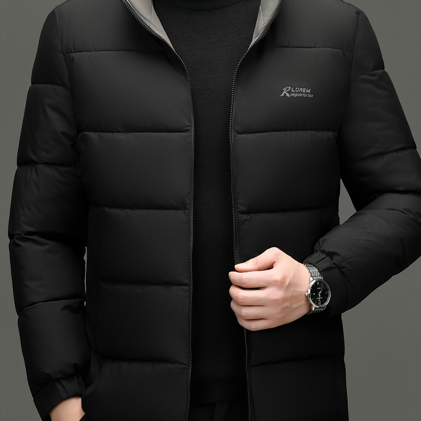 SINBOS Erkaklar uchun yengil turli ko'ylak, zip yopilishi, polyester to'ldirish va astar, 100% polyester mato, oddiy moslik