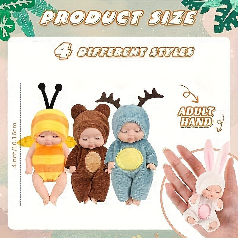 6-Piece Fairy Princess Doll Set with 10.92cm Animal Dolls in Gift Box for Kids 3+