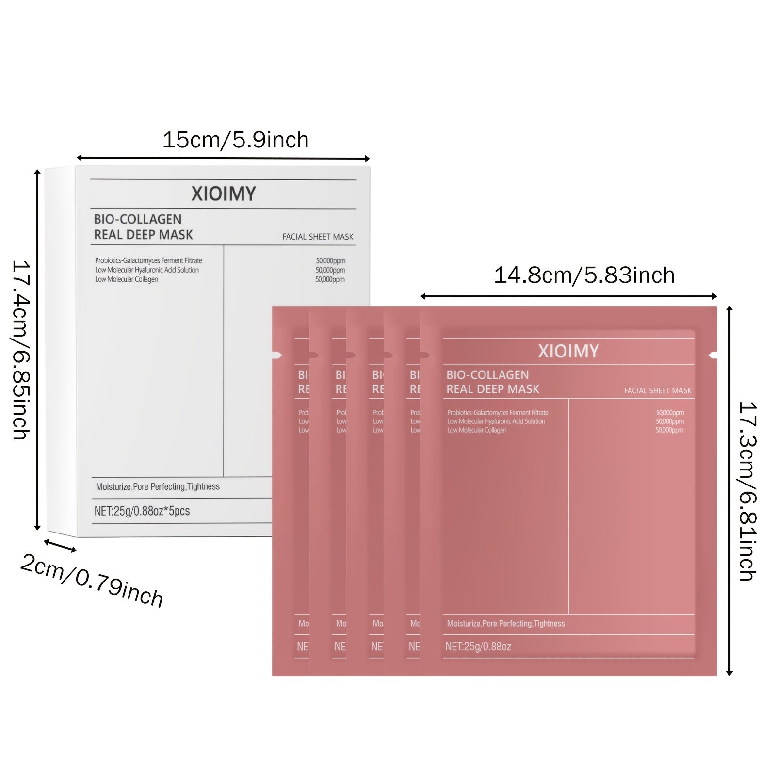 10pcs Bio-Collagen Facial Masks Moisturizing Brightening for All Skin Types