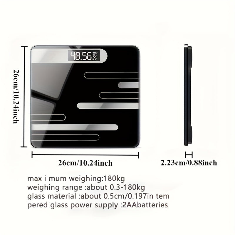 LCD displey va shisha yakuniga ega portativ raqamli vazn o'lchagich, uy sharoitida foydalanish uchun muhim.