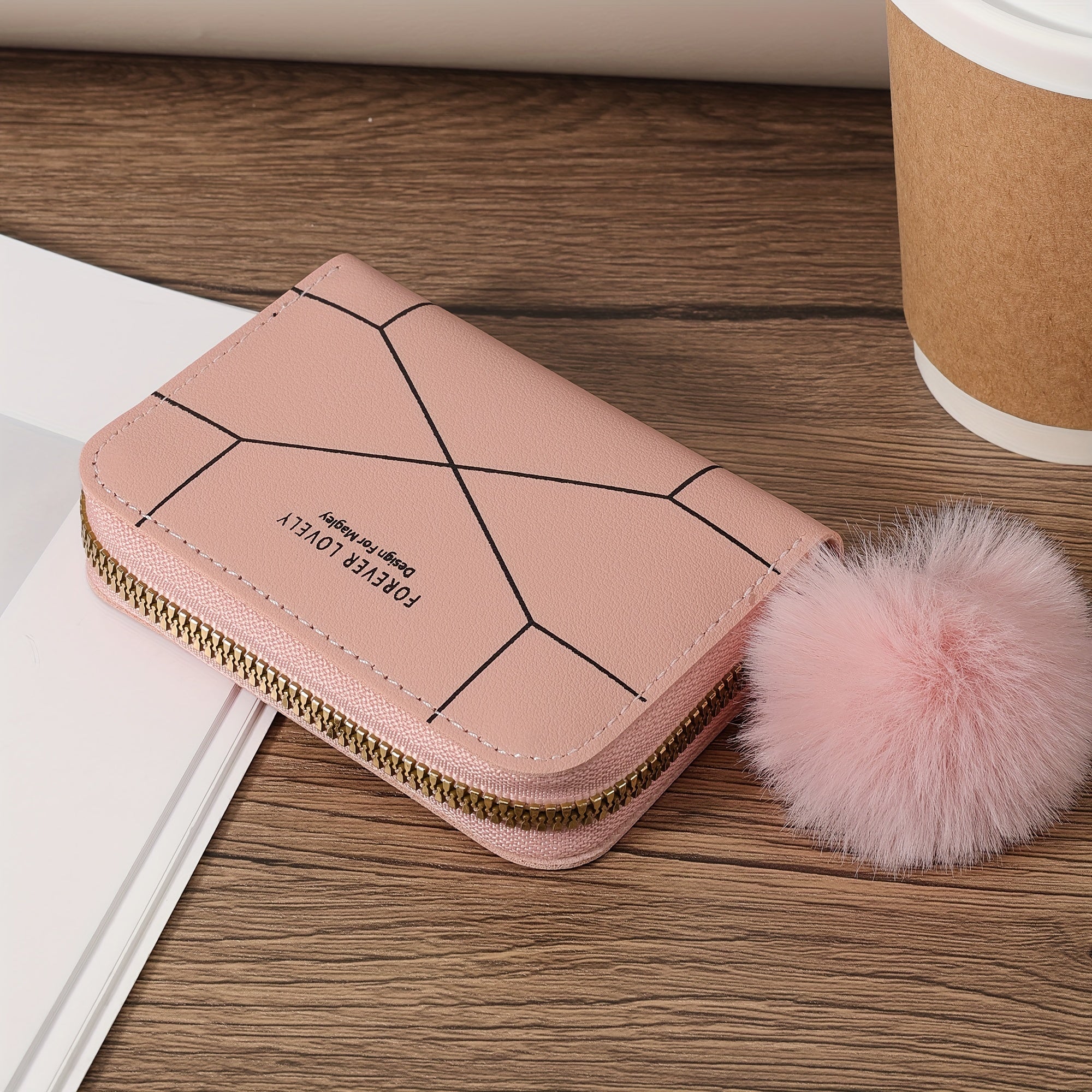 Стильный кошелек на молнии для монет и карт, идеален для повседневного использования, путешествий и школы.