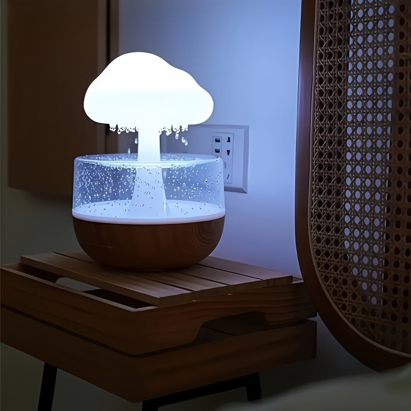 Creative Raindrop Humidifier with USB Battery and Rainbow Light Air Diffuser
