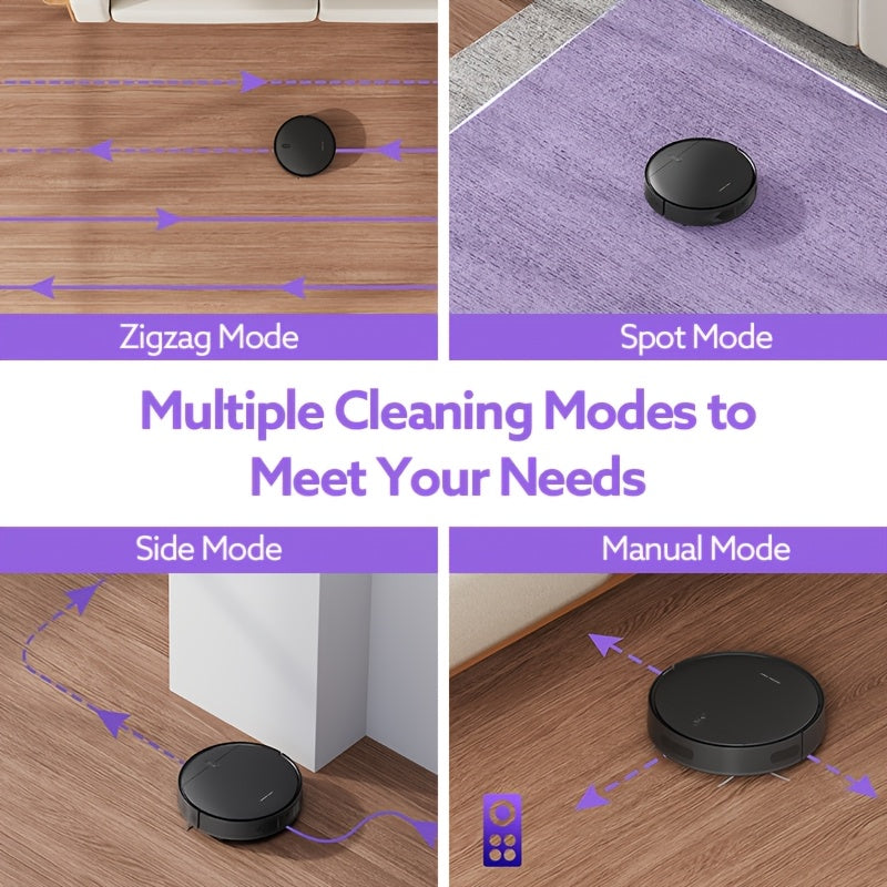 2-in-1 Robot Vacuum Cleaner Pet Hair Hard Floors Low Pile Carpets EU