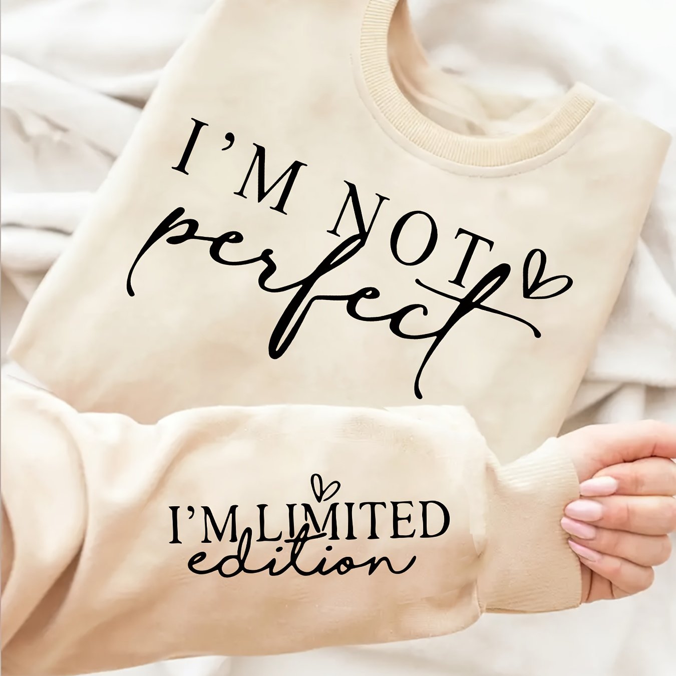 Plus o'lcham monogram bosma krujkali svitshotlar kuz qish kundalik ayollar