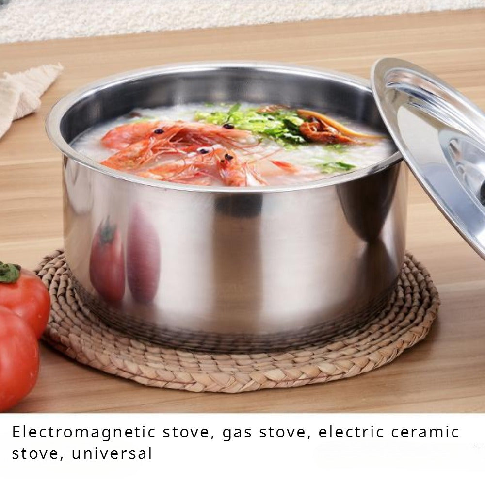 5-Piece Stainless Steel Cooking Pot Set with Lids for Induction Gas Electric