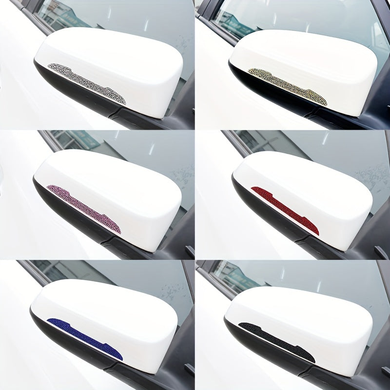 2pcs Car Door Edge Guards Rhinestone Plastic Anti-Scratch Collision Protectors