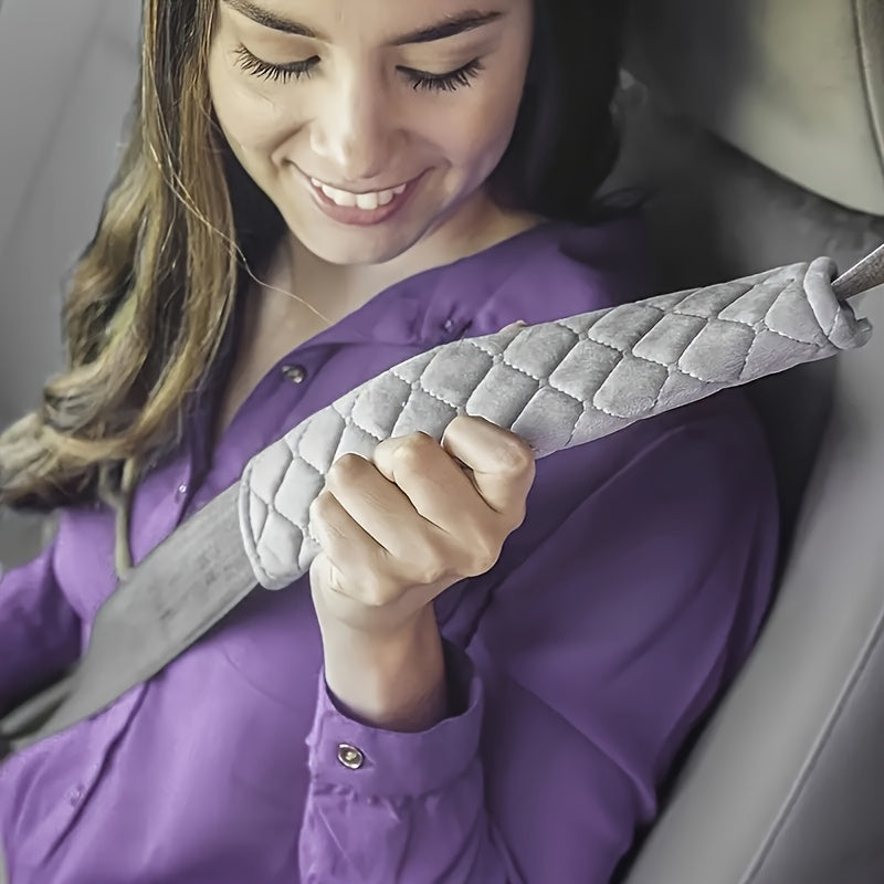 2-Pack Faux Fur Car Seat Belt Covers Universal Fit Shoulder Protectors for Adults