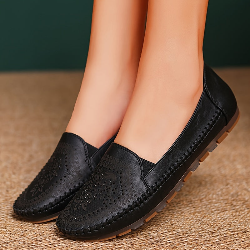 Women's Flat Shoes Slip-On Solid Color Soft Sole All-Season Lightweight Comfort