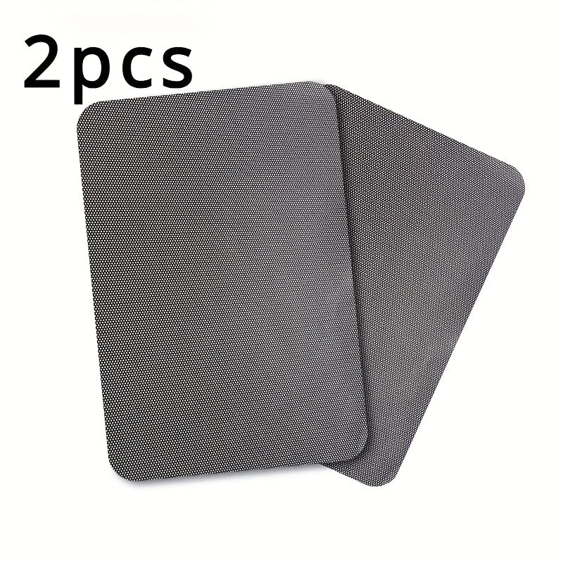 2-Pack Black Mesh Car Sun Shade Stickers UV Heat Blocker Plaid Window Decal