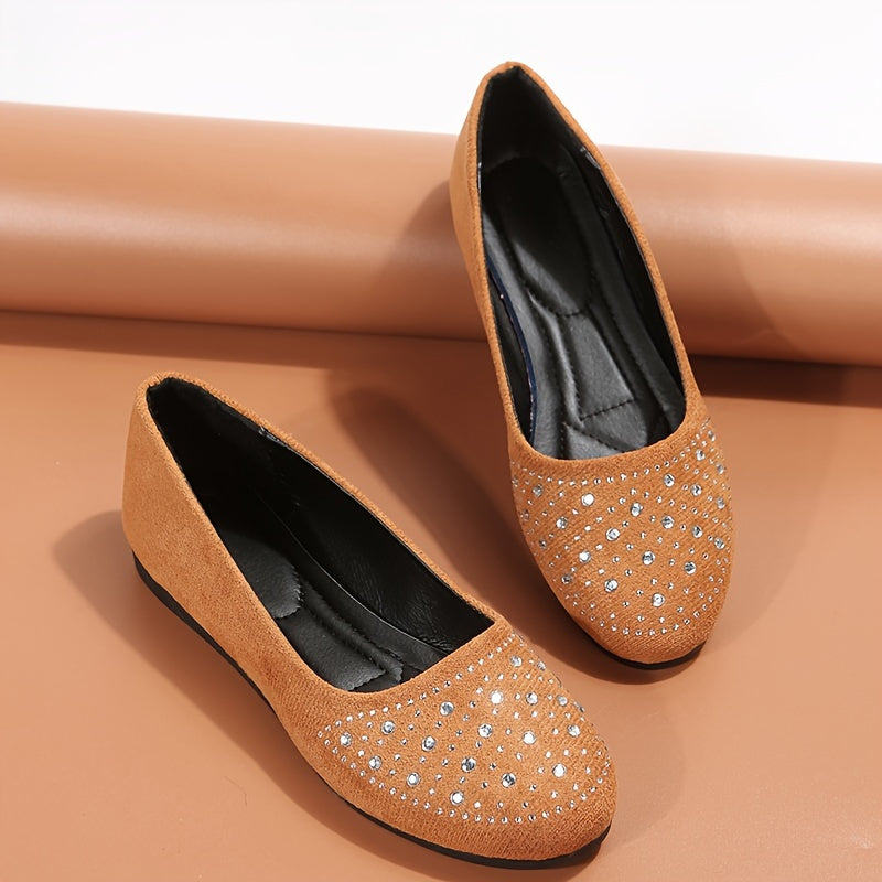 Women's Rhinestone Decorated Casual Round Toe Shoes
