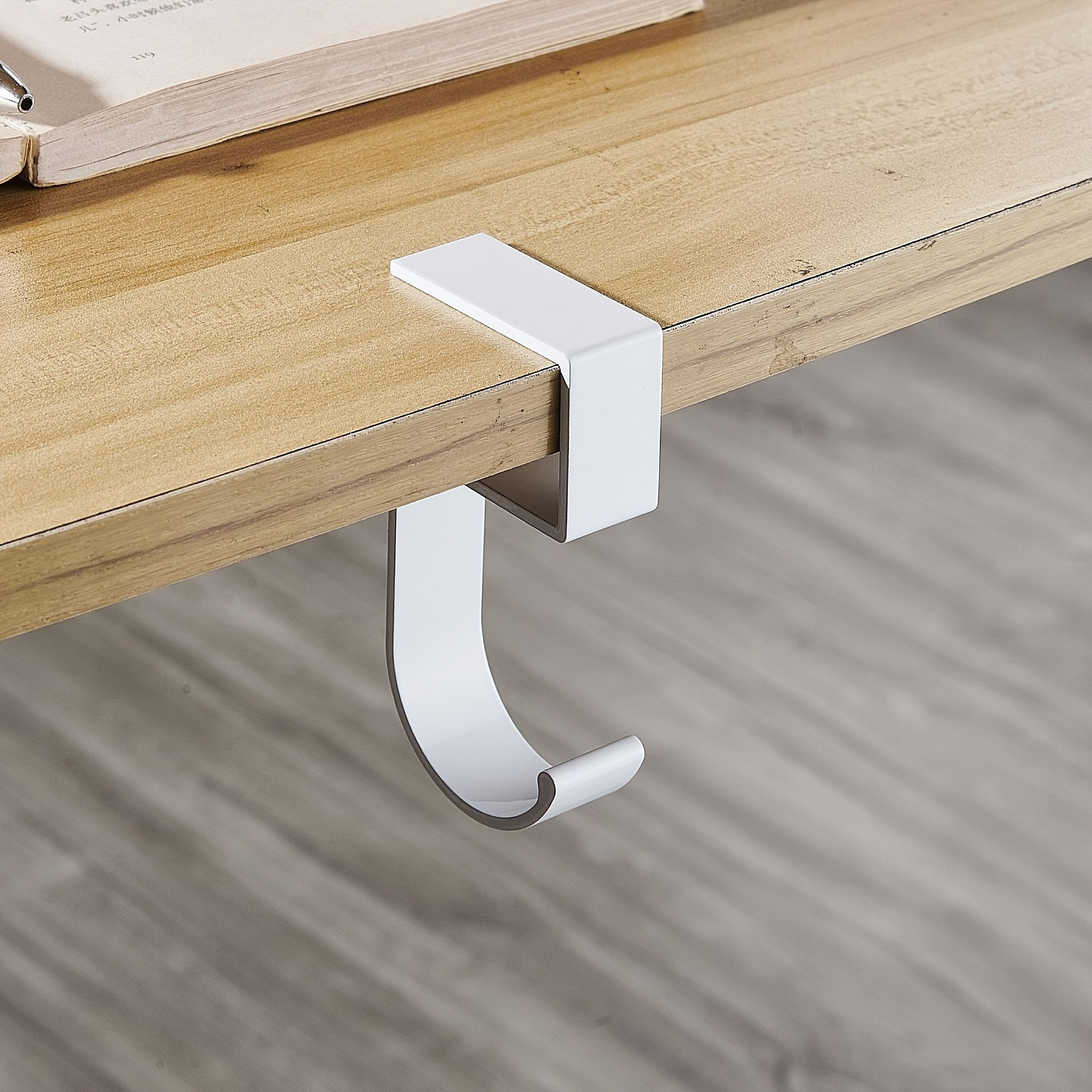 Set of 2 S-Shaped Aluminum Desk Hooks, Punch-Free Organizer for Home Kitchen Bathroom