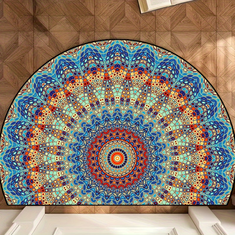 Mandala Flower Doormat Non-slip Machine Washable Indoor Outdoor Carpet Various Sizes