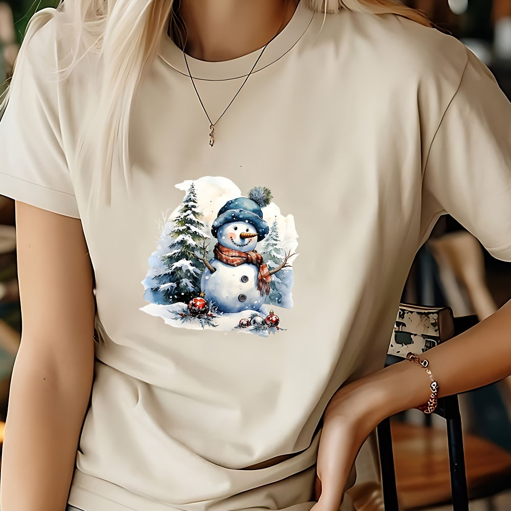 Горячие пресс-переносные наклейки с праздничным узором снеговика - Набор из 4 штук для DIY одежды, сумок и аксессуаров - Женские новинки патчи и украшения с аниме темой