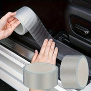 Protector de borde de puerta de coche de fibra de carbono universal con cinta anticolisión autoadhesiva