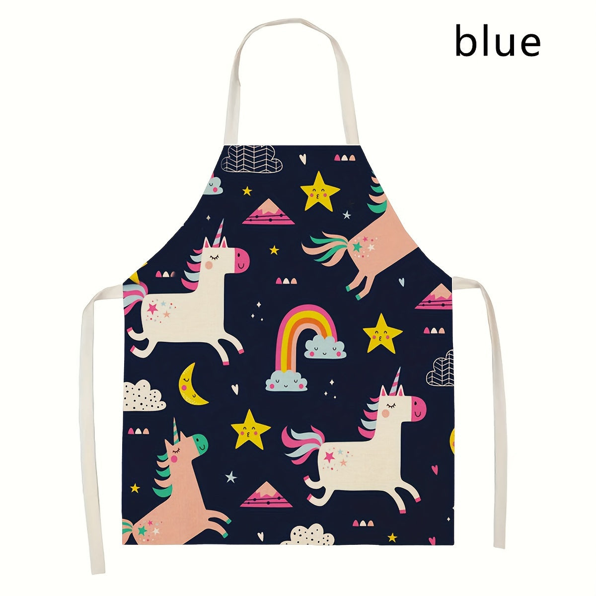 Unicorn Cartoon Apron Stain-Resistant Linen for Cooking Baking Gardening