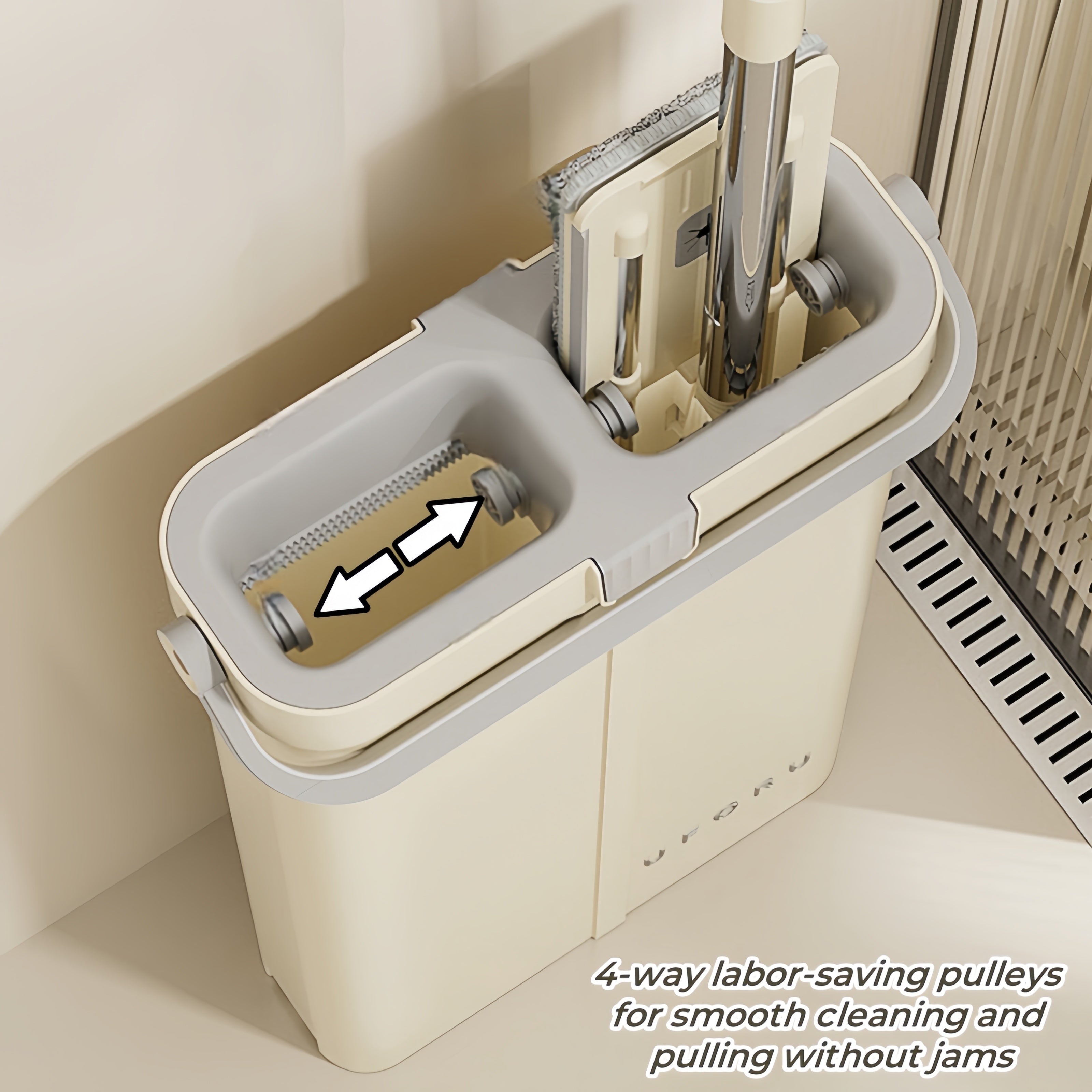 Qayta ishlatiladigan mikrotoʻlqinli yostiqlari bilan o'z-o'zini yuvadigan spreylash mop to'plami, ho'l va quruq polni tozalash uchun