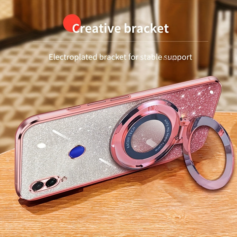 Magnetic Suction Phone Case for Redmi Series with Gradient Flash Powder Shockproof TPU