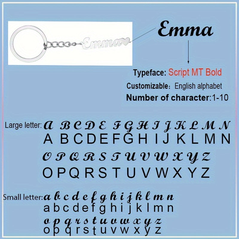Personalized Stainless Steel Keychain with Custom Name for Mother's Day Gift