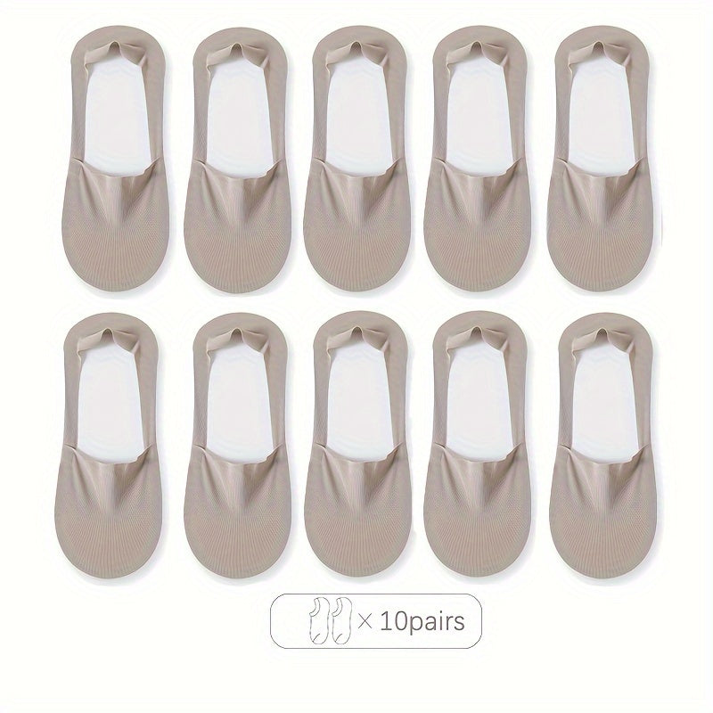 Men's Solid Color Mesh No Show Socks 10 Pairs Breathable Soft Casual Spring Summer