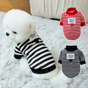 Warm Striped Pet Sweater for Small to Medium Dogs and Cats All-Season Pullover Polyester