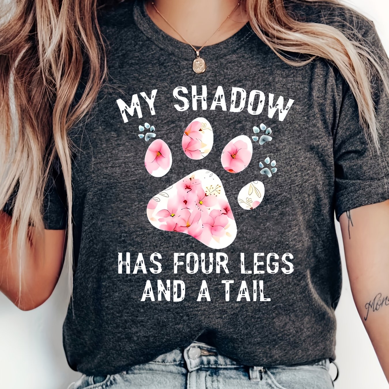 Women Plus Size Polyester Casual Short Sleeve Crew Neck T-Shirt Alphabet Print