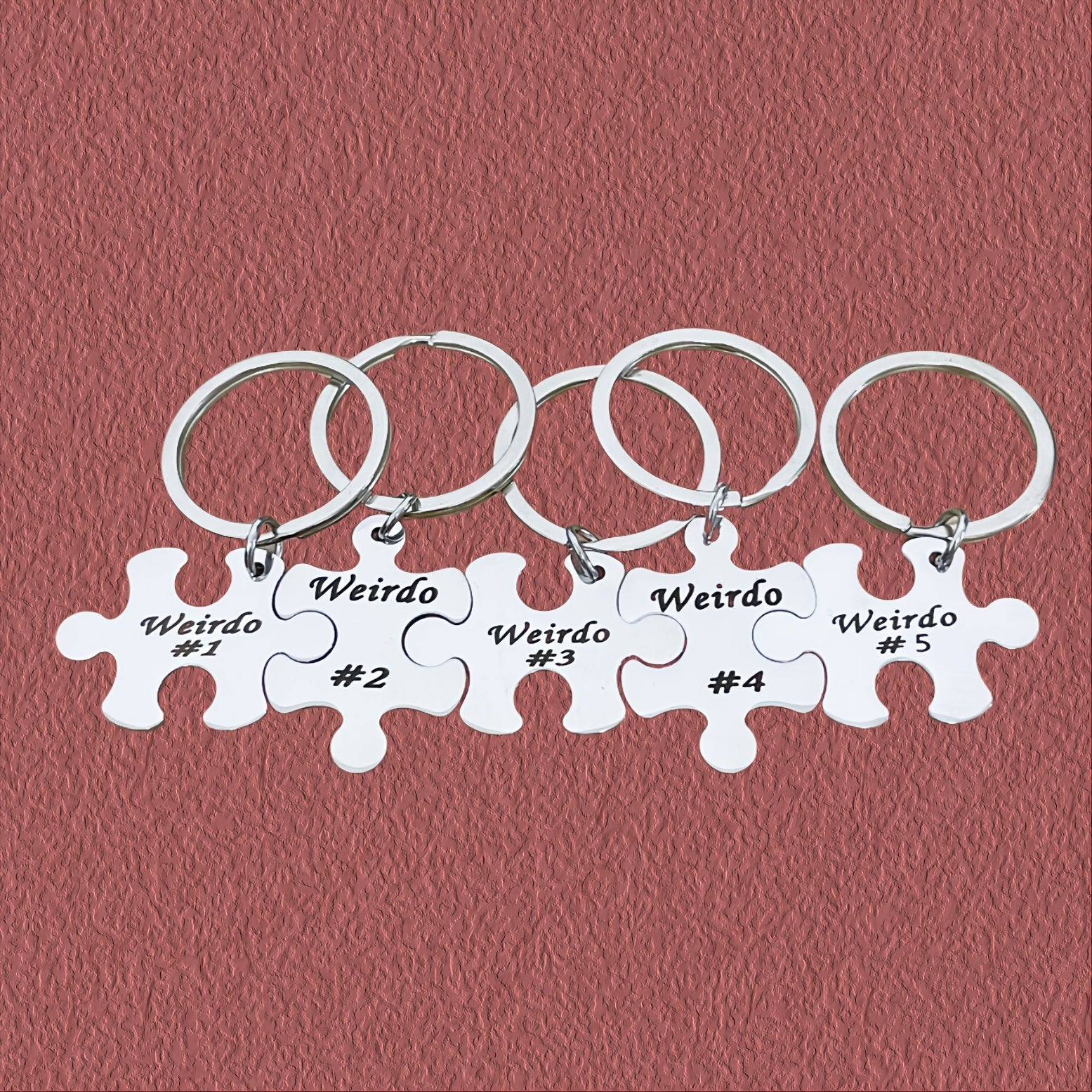 Set of 5-10 Engraved Stainless Steel Best Friends Puzzle Keychains for Graduation Christmas
