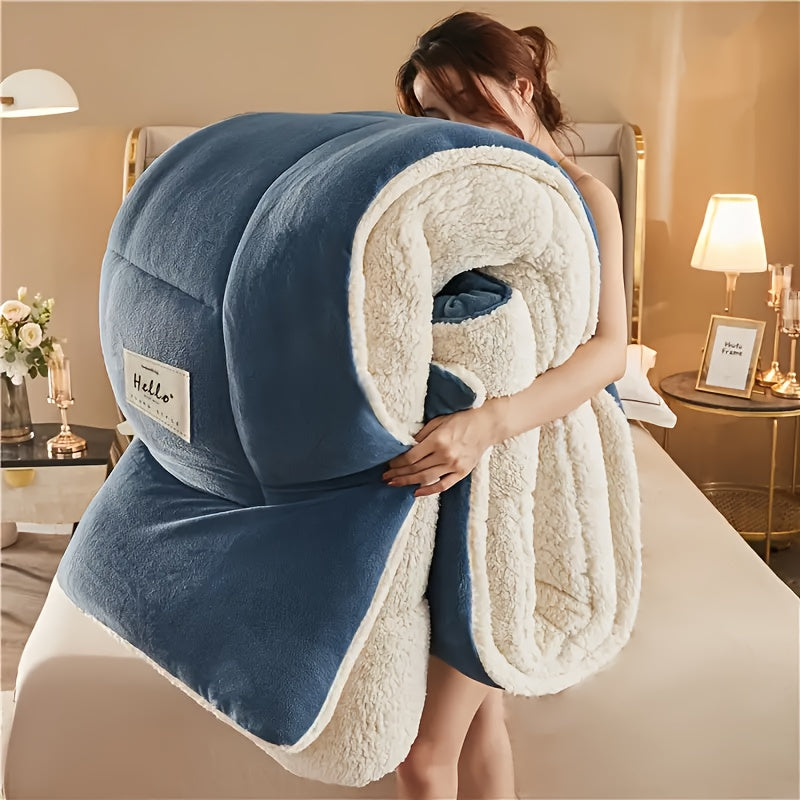 Comforter Thick Breathable Fabric Box Stitch Construction Machine Washable Solid Colors