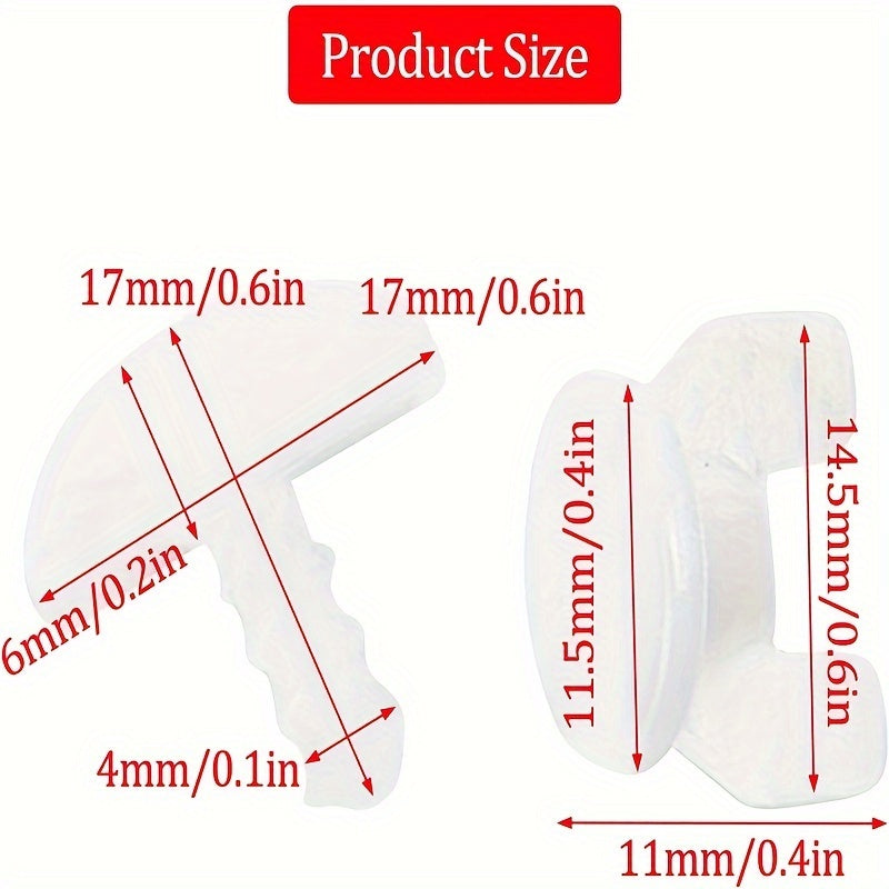 Set of 20 White Curtain Rod Locks for Rail Systems Home Decor