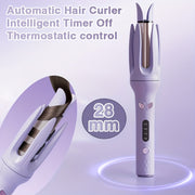Rizador de cabello automático de 28mm con tecnología de iones negativos y 4 configuraciones de temperatura para cabello seco
