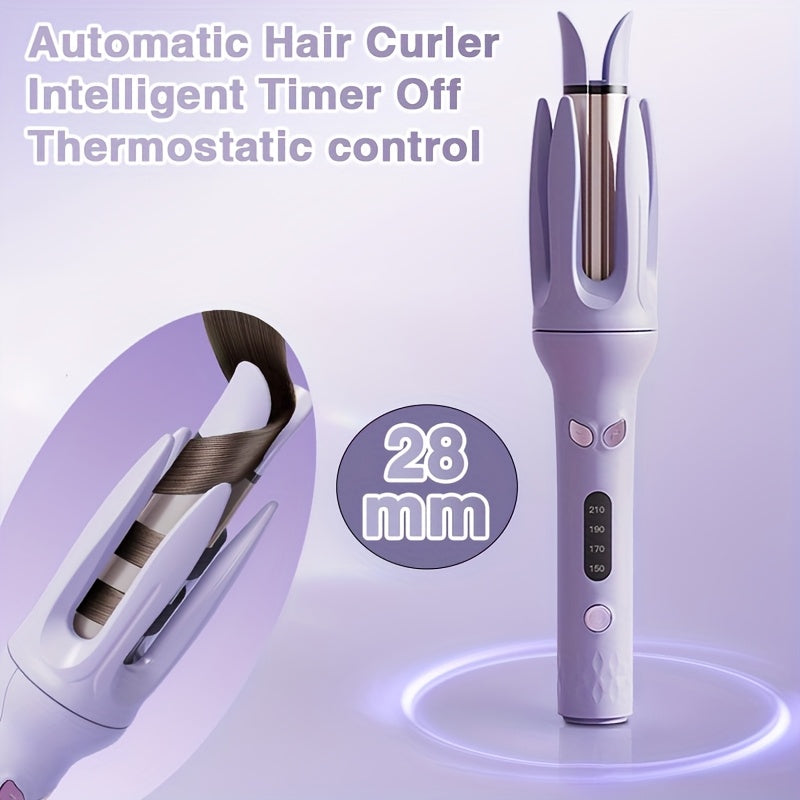 28mm Automatic Hair Curler with Negative Ion Technology and 4 Temperature Settings for Dry Hair