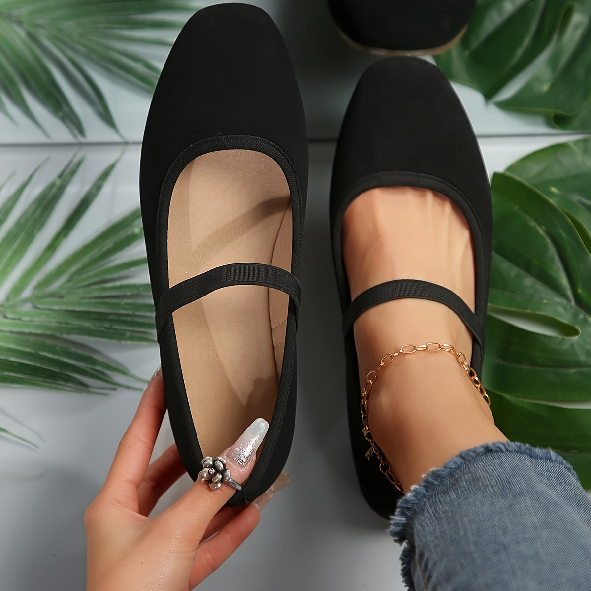 Ayollar uchun bir rangli balet flats, osongina kiyiladigan qulay yupqa poyabzal