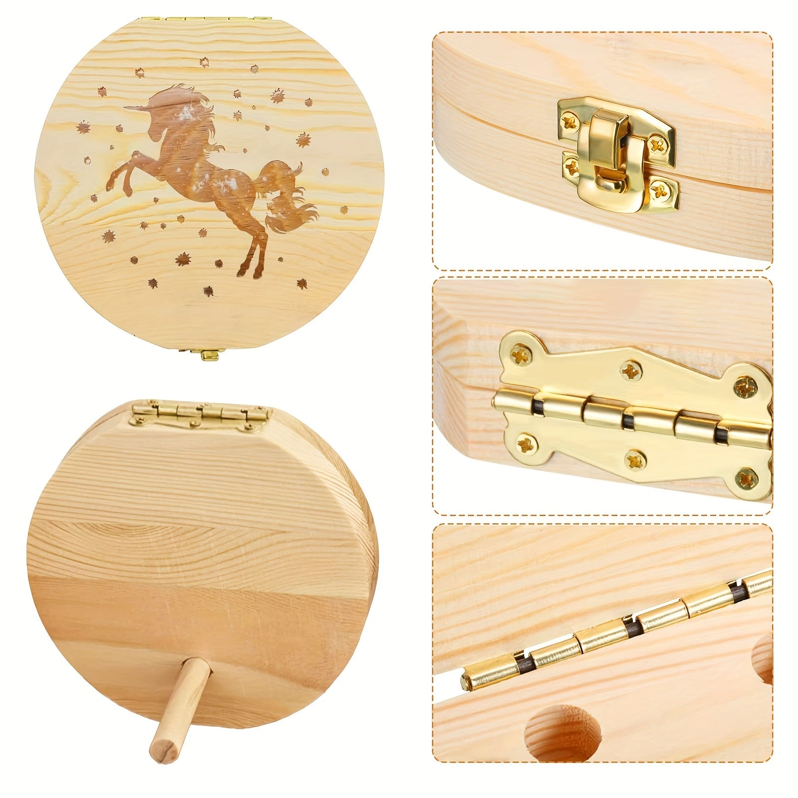 Caja de madera para guardar los dientes de bebé con pinzas para dientes, cabello y cordón umbilical