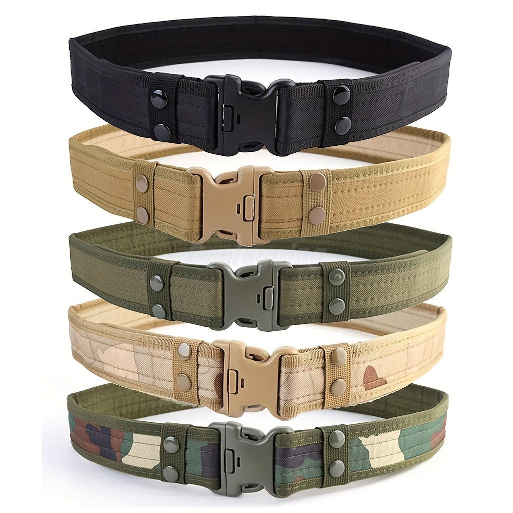 Unisex Camouflage Canvas Belt Tactical Military Style Adjustable Outdoor Belt