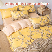 4-Piece Floral Bedding Set All Seasons Small Skin-Friendly Polyester Woven
