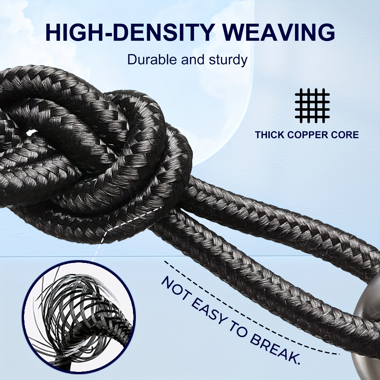 3pcs Nylon Braided USB C Charging Cables Fast Data Transfer for Samsung Google Pixel LG Sony Oppo Moto