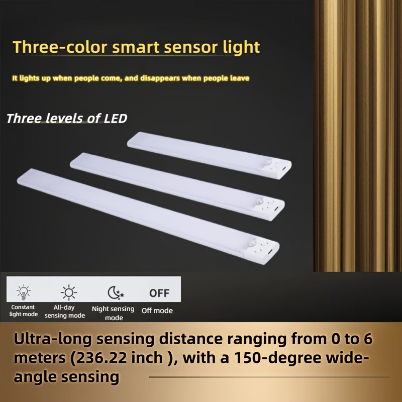 Wireless LED Light with Motion Sensor USB Rechargeable Dimming for Closets Cabinets Bedrooms Bathrooms