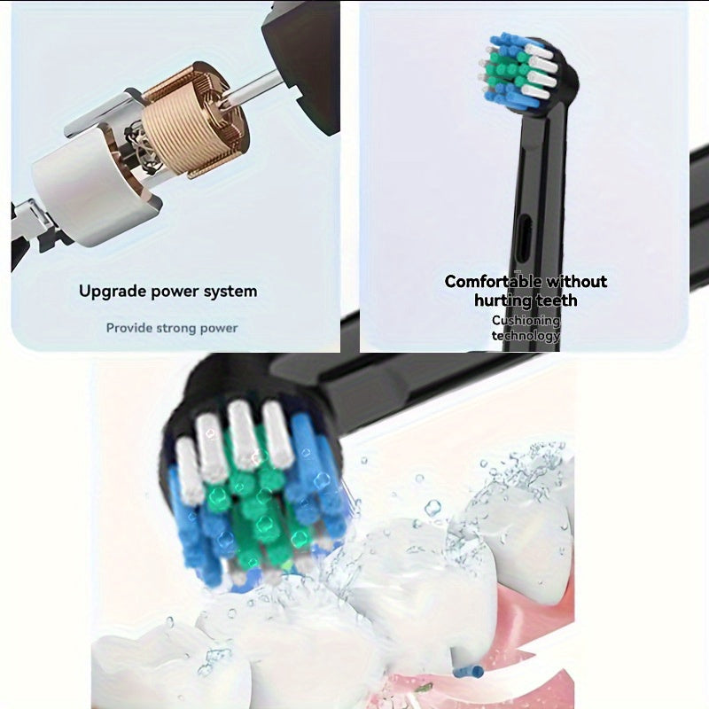 Kattalar uchun Elektr tish cho'tkasi to'plami Yumshoq tish cho'tkasi boshli Sayohat qutisi 8 ta cho'tka