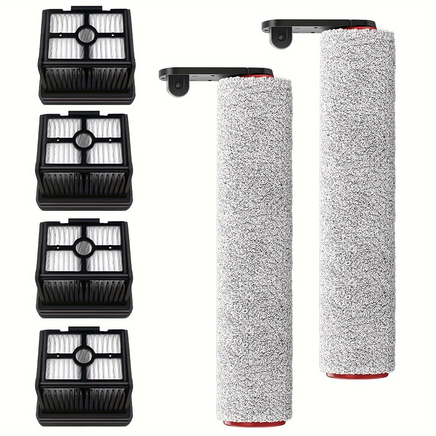 Replacement Set for Vacuum Cleaner H12 Pro Includes 2 Brush Rollers and 4 HEPA Filters