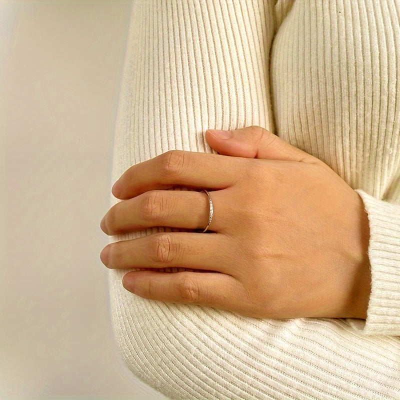 Women's Silver Ring 1.5g S925 Sterling Silver Simple and Versatile Jewelry