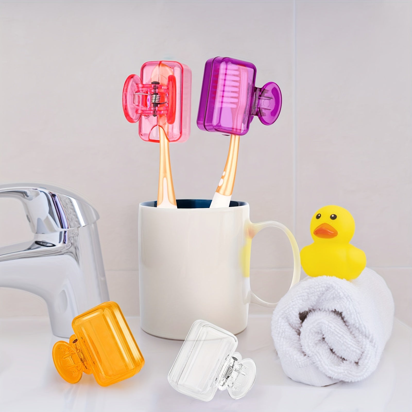 4 Pack Portable Toothbrush Head Cover Case Storage Box Toothbrush Protector Blue