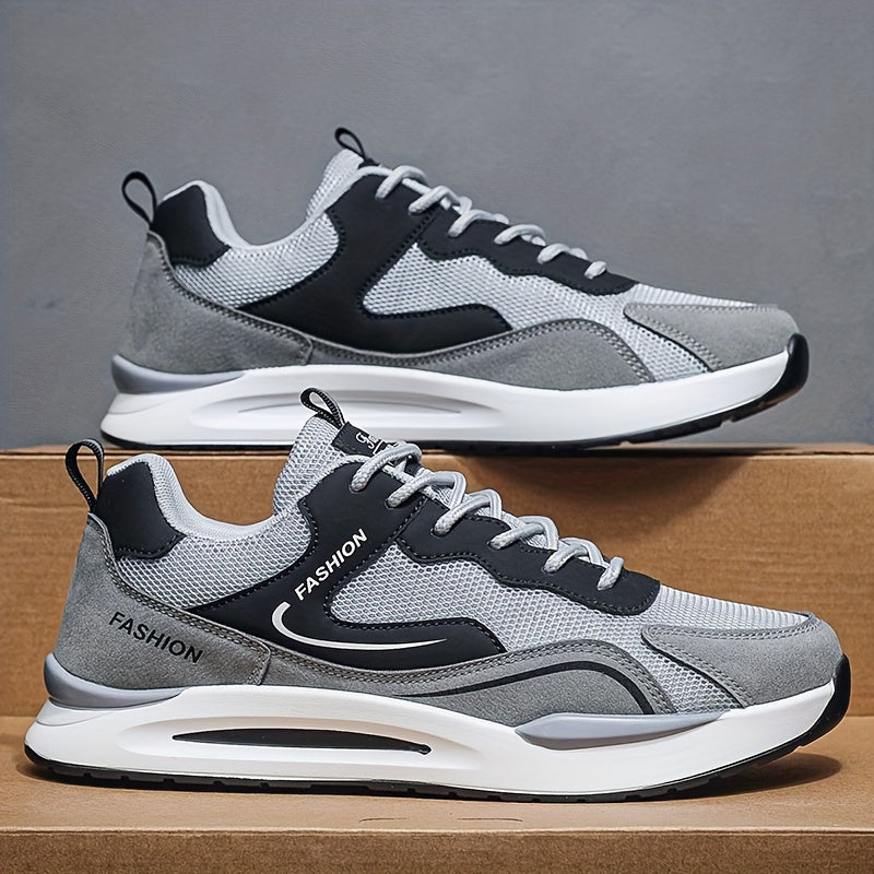 Men's Breathable Fabric Running Shoes Low Top Solid Color for Outdoor Workouts